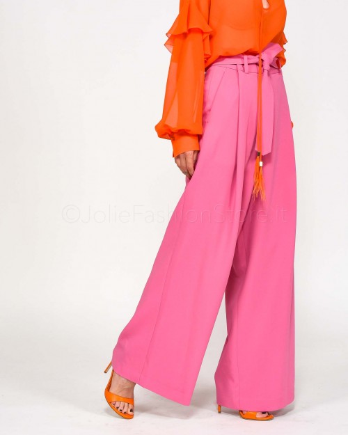 The Glunger Pink Palazzo Trousers with Belt  PALAZZO ROSA