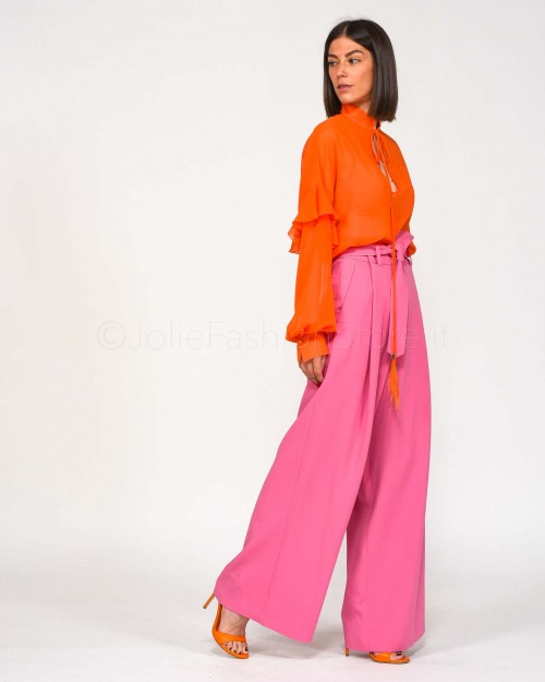 The Glunger Pink Palazzo Trousers with Belt  PALAZZO ROSA