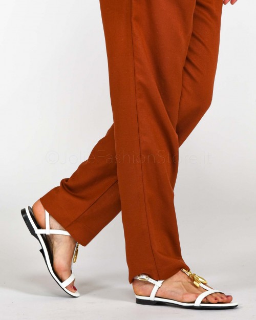 Dixie Linen Blend Leather Trousers  P218T039 1821