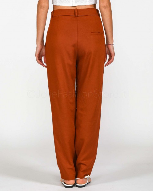 Dixie Linen Blend Leather Trousers  P218T039 1821