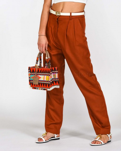 Dixie Linen Blend Leather Trousers