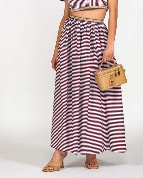 Madame Shoushou Bordeaux Striped Skirt