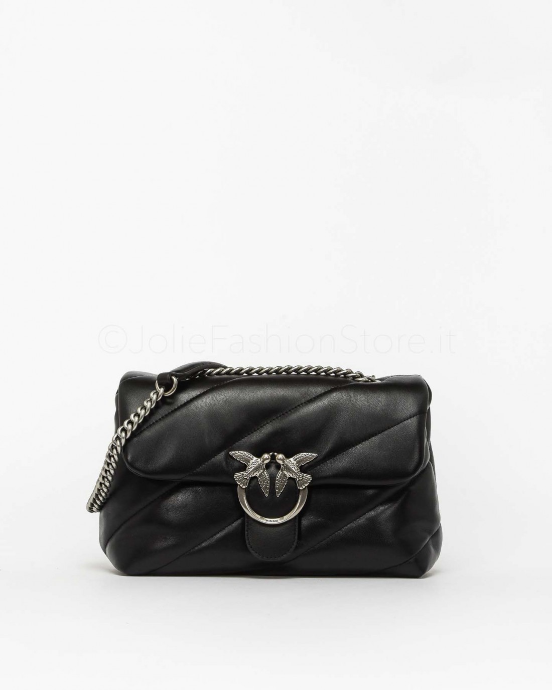 Pinko Love Classic Puff Black Silver Logo  100038 A0F2 Z99O