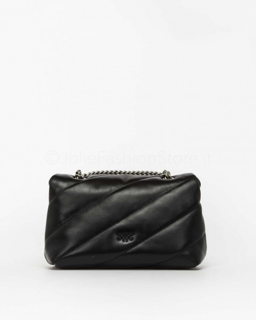 Pinko Love Classic Puff Black Silver Logo  100038 A0F2 Z99O