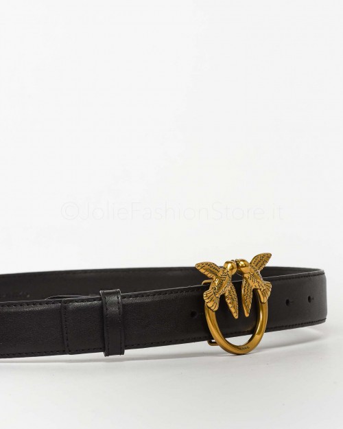 Pinko Belt Love Berry Simply H3 Black Antique Gold  100125 A0F1 Z99Q