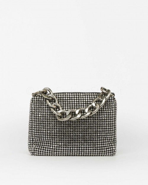 Patrizia Pepe Clutch Drop Bag with Crystal Rhinestones