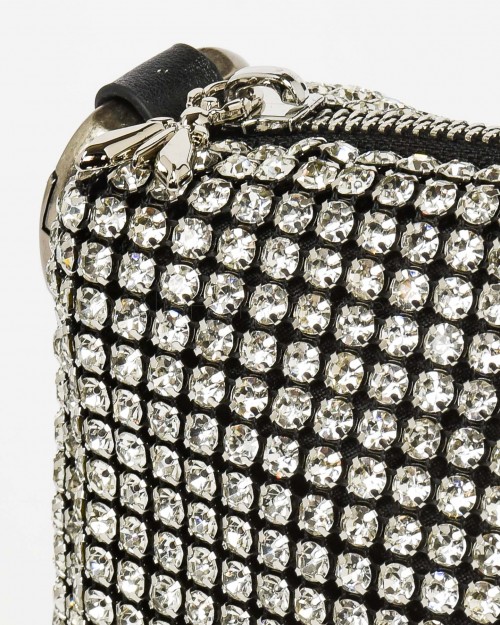 Patrizia Pepe Clutch Drop Bag with Crystal Rhinestones  2B0076 M017 S652