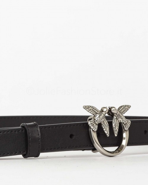 Pinko Love Berry Simply H2 Belt Black Old Silver  100143 A0F1 Z99O