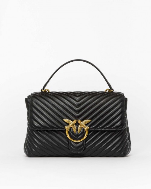 Pinko Love Lady Puff Big Black Antique Gold