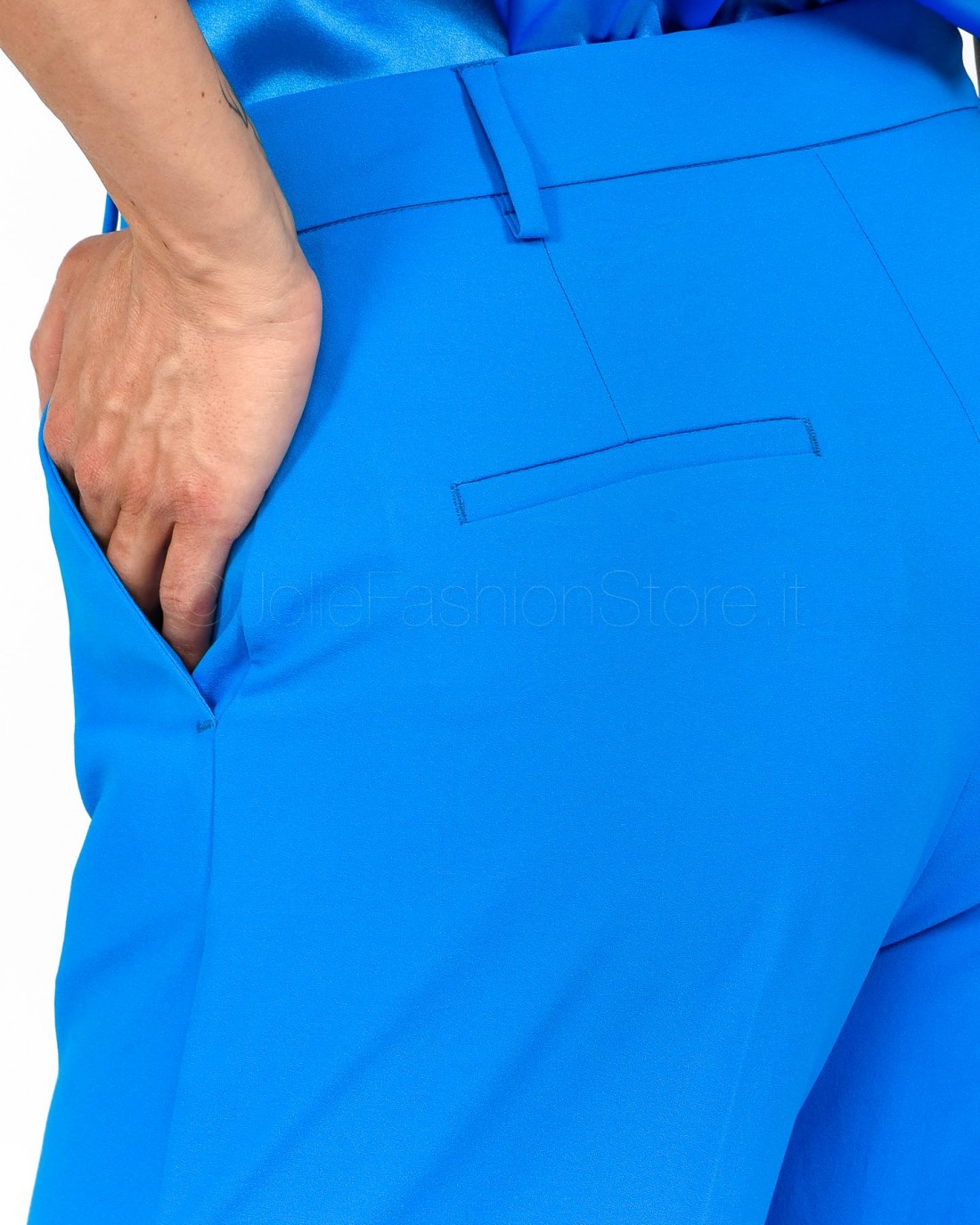 Fluid Crepe Side-Zip Pant