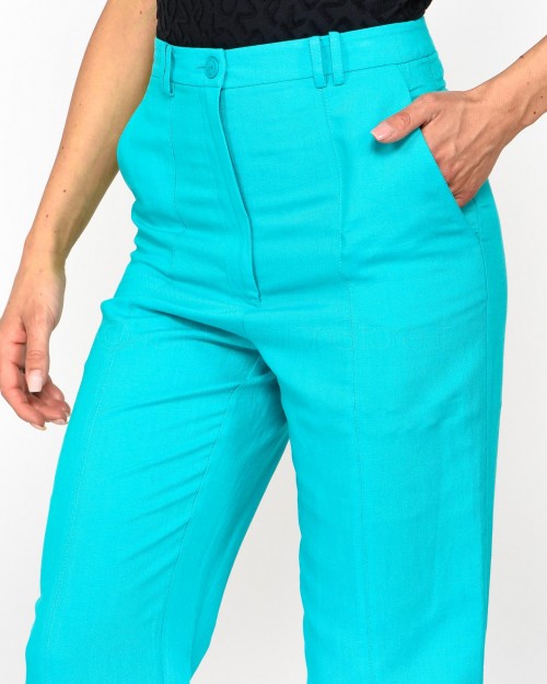 Patrizia Pepe Linen Blend Trousers Aqua Green  2P1491 A052 G550