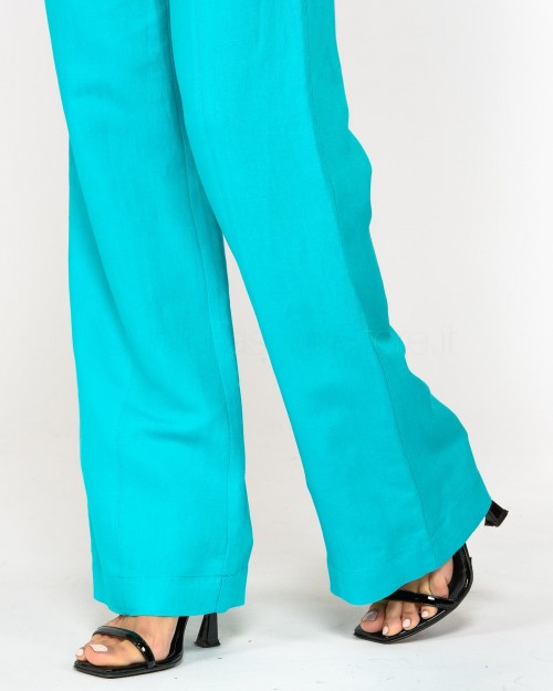 Patrizia Pepe Linen Blend Trousers Aqua Green  2P1491 A052 G550