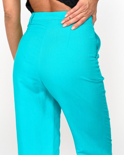 Patrizia Pepe Linen Blend Trousers Aqua Green  2P1491 A052 G550