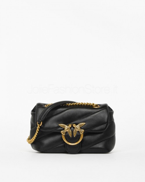 Pinko Clutch Love Puff Baby Nappa Black Antique Gold