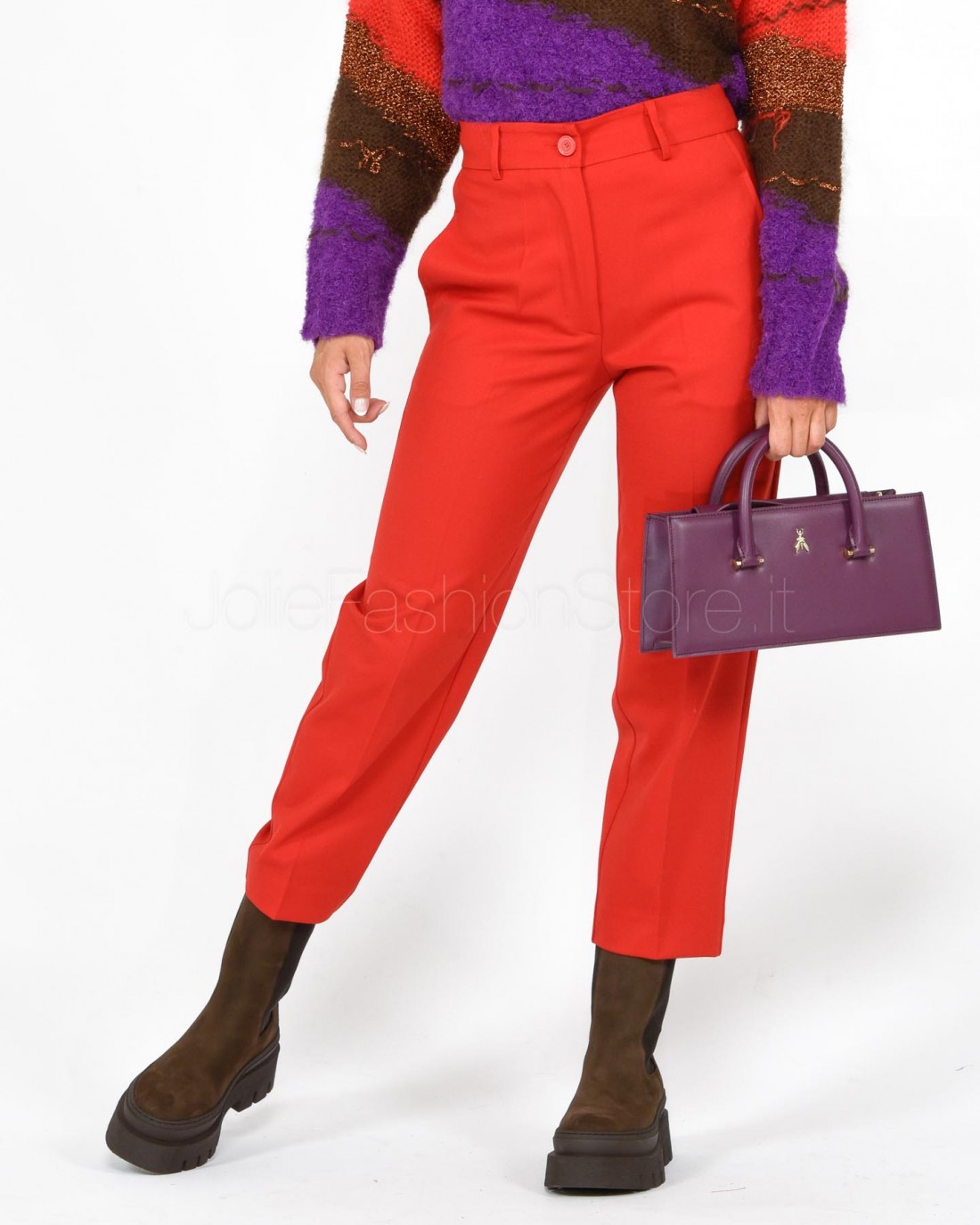 Solo Tre Red Cigarette Pants  M1R0075 RU 35S