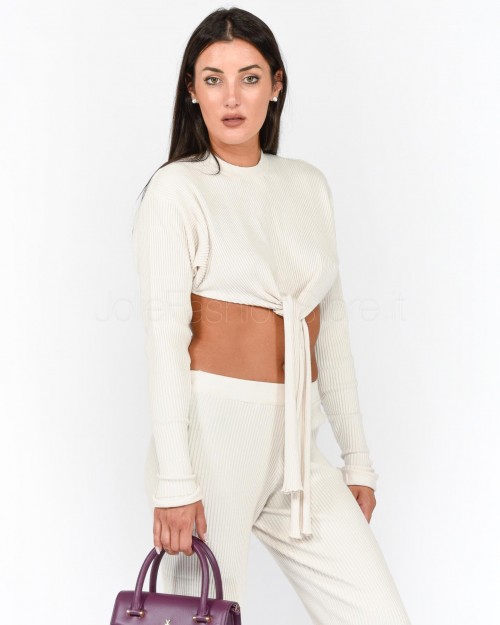 Akep Ribbed Crop Shirt  MGKD03021 V5