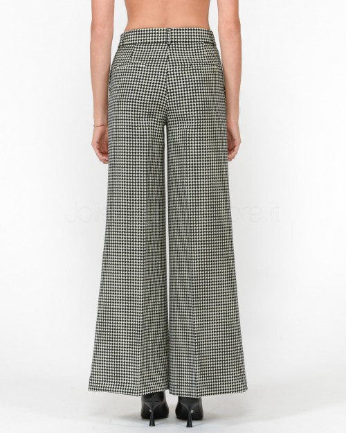 Dou Uod Milk Black Palazzo Vichy Trousers  KOTTE15 NERO LATTE