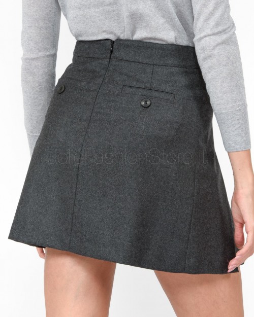 Dou Uod Anthracite Pleated Mini Skirt