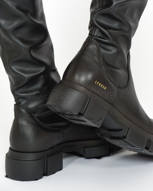 Copenhagen High Boot in Black Stretch Leather  CPH 544 NAPPA STRETCH BLACK