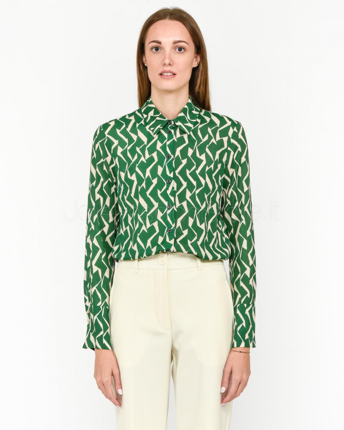 Patrizia Pepe Camicia Stampa Geometric Green - Camicie