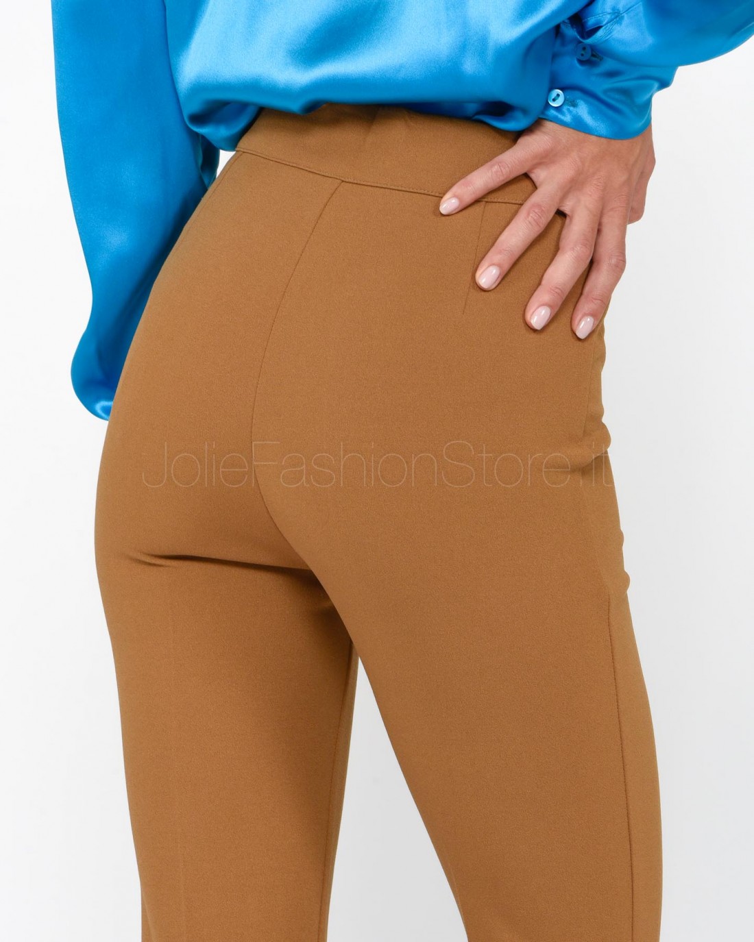 Cilento Women Elasticated Waist Trouser Camel| Women's Clothing | Cilento  Designer Wear