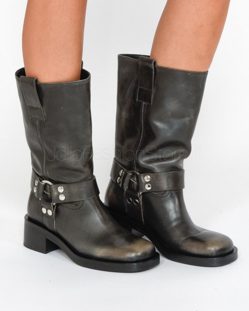 Black Biker Strategia Vintage Effect Boots