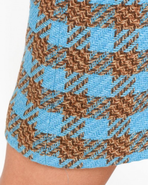 Alessandro Legora Mini Skirt Check Boucle Turquoise  3%WO 30%PL 28%AC 10%CO