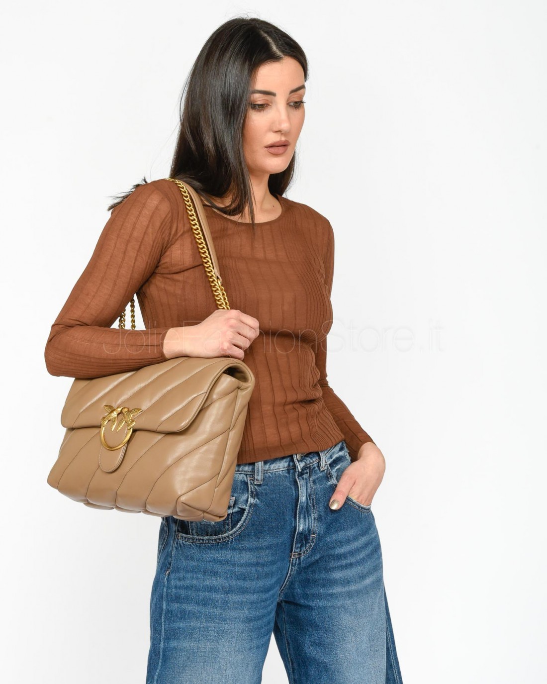 Pinko Brown Trasparenze Shirt  102977 A1ND LL1