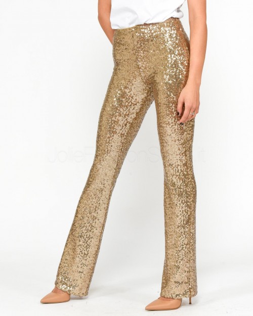 Buy Y2K SEQUIN STRAIGHT LOOSE GOLDEN TROUSERS for Women Online in India