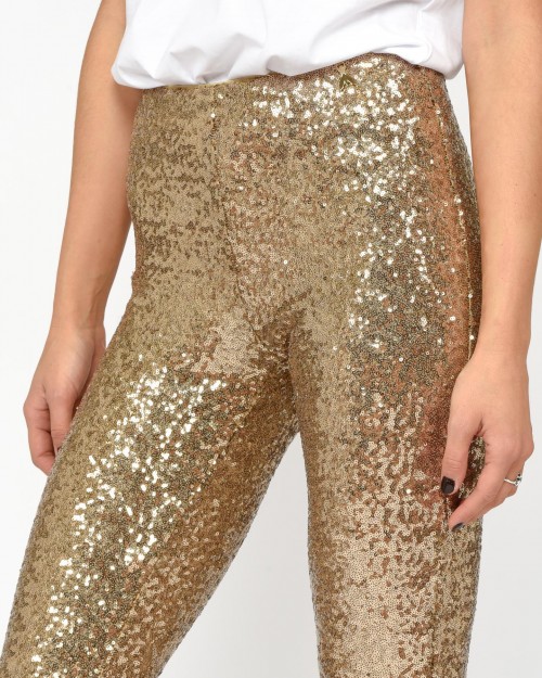 Rose gold sequined trousers | Bazar Deluxe
