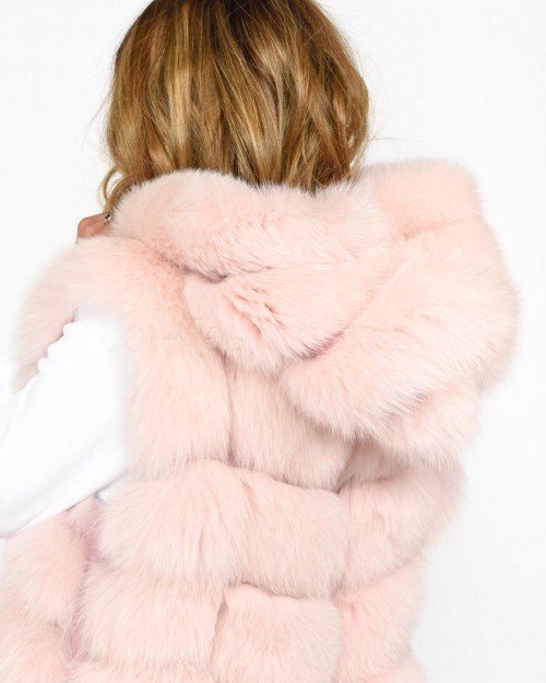 Frame Pink Fox Vest with Hood  299502/C ROSA