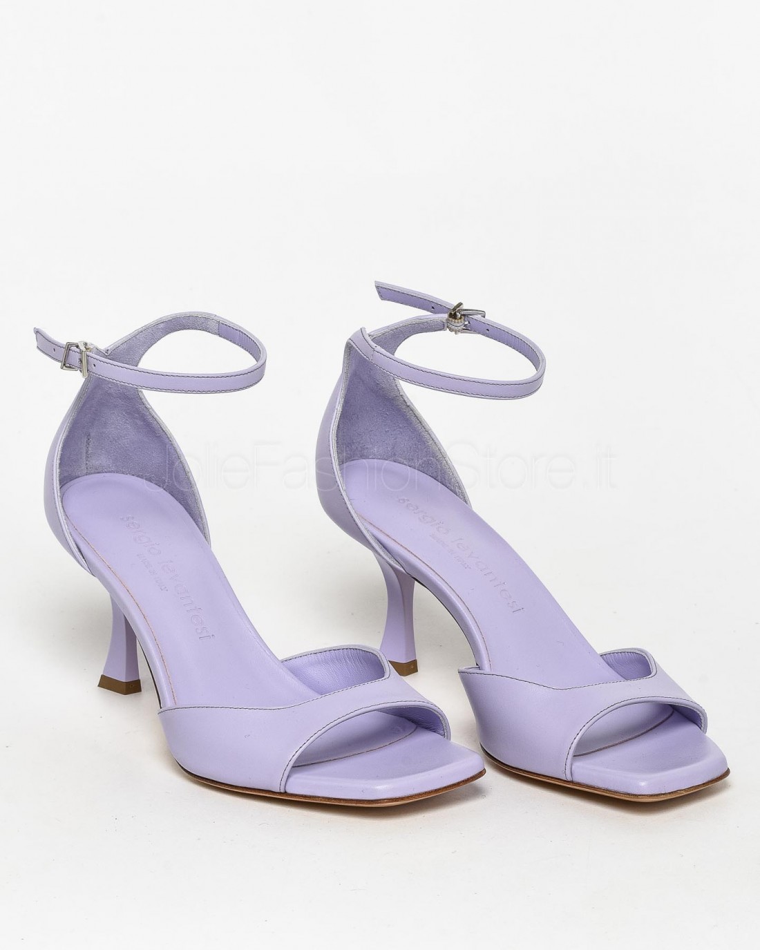 Sergio Levantesi Hourglass Heel Sandal in Orchid Leather  IRIS4 CACHEMIRE ORCHIDEA