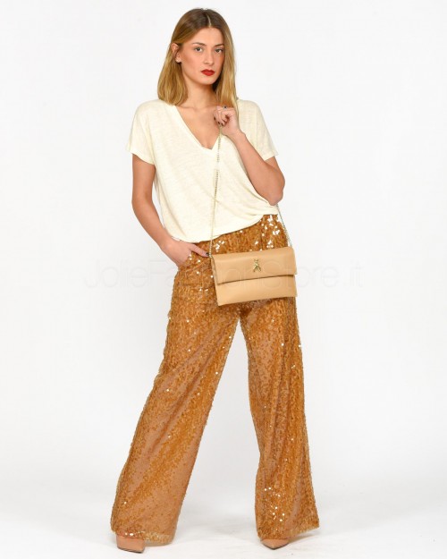 Solo Tre Trousers in Bronze Sequins  M1B0151 BU 64S