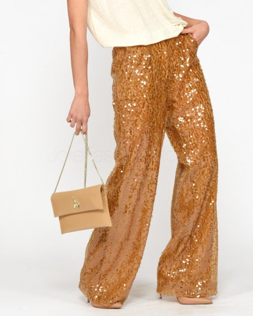 Solo Tre Trousers in Bronze Sequins  M1B0151 BU 64S