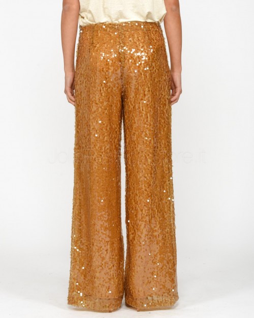 Solo Tre Trousers in Bronze Sequins  M1B0151 BU 64S