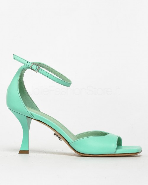 Sergio Levantesi Hourglass Heel Sandal in Atlantis Leather  IRIS4 CACHEMIRE ATLANTIS