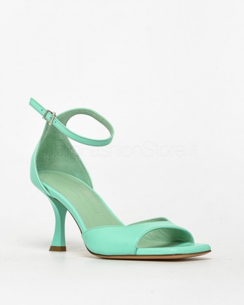 Sergio Levantesi Hourglass Heel Sandal in Atlantis Leather  IRIS4 CACHEMIRE ATLANTIS