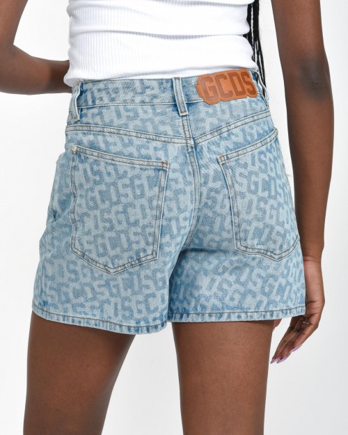 GCDS Shorts in Denim Monogram  A1CW3100DA2 75