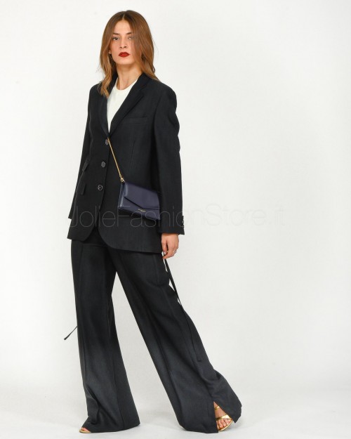 Solo Tre Palazzo Trousers Blue Black  M1B0095 BU 89S