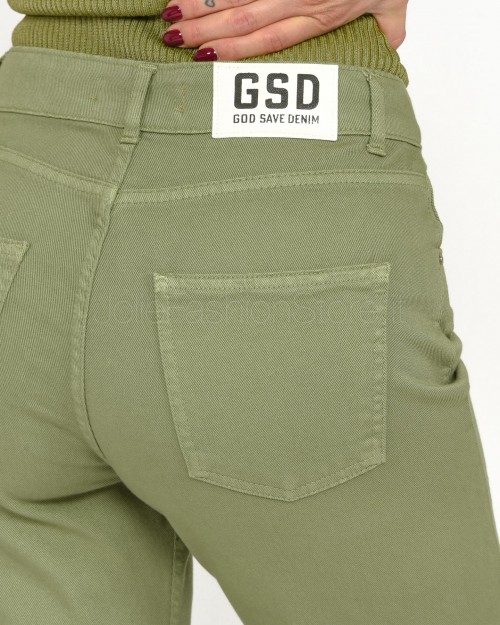 God Save Denim Pantalone Gamba Dritta Bull Salvia  IRENE 1 SALVIA