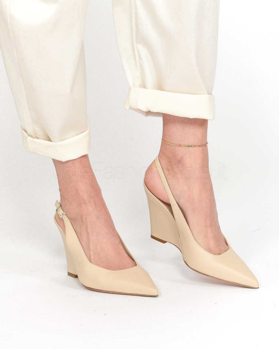 Sergio Levantesi Décolleté Slingback con Zeppa Ivory  MARIA4 MACHEMIRE IVORY