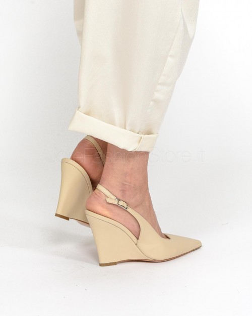 Sergio Levantesi Slingback Pumps with Ivory Wedge  MARIA4 MACHEMIRE IVORY