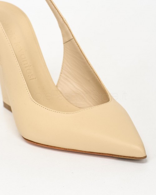 Sergio Levantesi Slingback Pumps with Ivory Wedge  MARIA4 MACHEMIRE IVORY