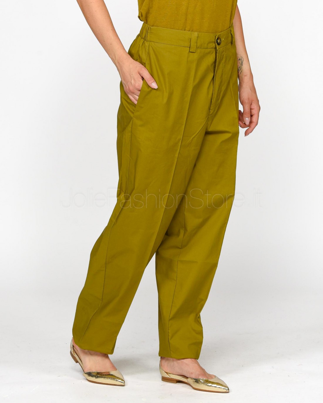 Solo Tre Military Green Trousers  M1E0168 OLIO