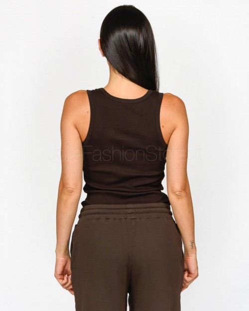 Pinko BROWN RIBBED TANK TOP CALCULATOR  100807 A22X M28