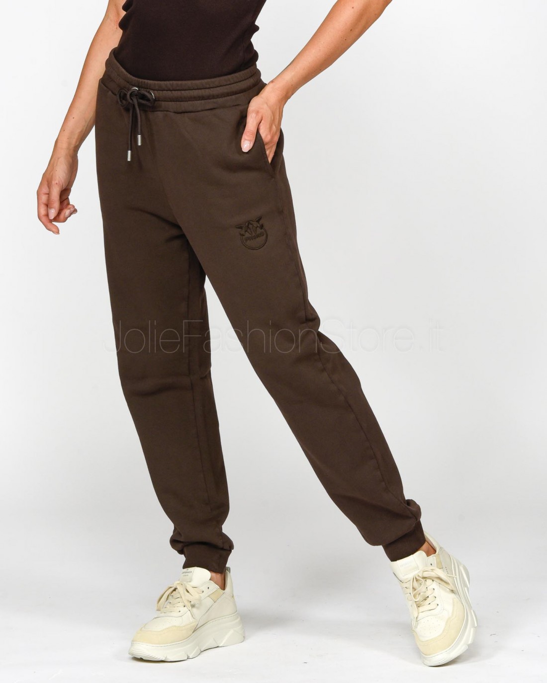 Pinko Pantalone Jogger in Felpa Marrone  100371 A21P M28