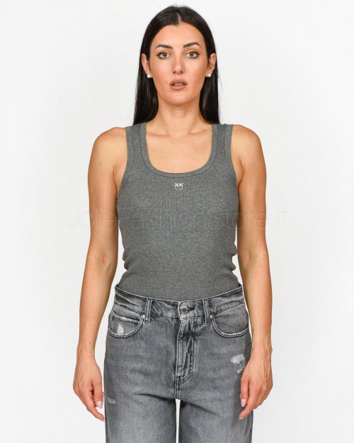 Pinko RIBBED TANK TOP CALCULATOR - CROW  100807 A22X I76