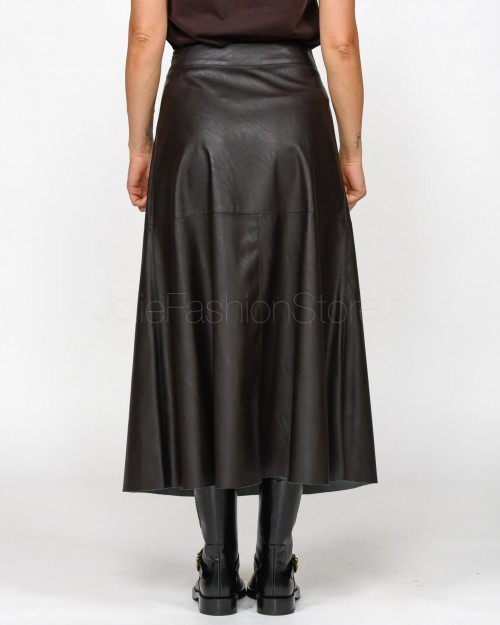 Pinko FLOATING LEATHER SKIRT BROWN OVER DARK  104144 7105 M04