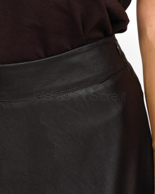 Pinko FLOATING LEATHER SKIRT BROWN OVER DARK  104144 7105 M04