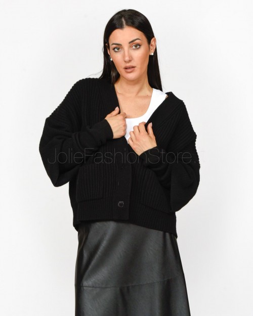 Pinko BRIOSO CARDIGAN WARM WOOL CACH BLACK LIMOUSINE  104062 A1CH Z99